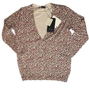NWT Zara Red and White Patterned Cardigan
